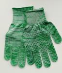 Перчатки нейлоновые с гелевым покрытием микроточка зеленые/00-00000300