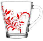 Кружка стекл 0,25л Криуль красный Декостек/1649-Д