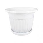 Горшок кашпо д/цветов с поддон Лозанна 17л белый Башпласт/М1612 (э)