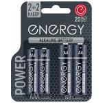 Батарейка алкалиновая Energy Power LR6+LR03/4B (АА+ААА) на блистере 2шт мизин 2шт пальч СКР/107045