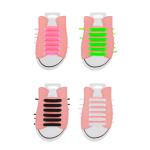 Шнурки плоские 6шт силикон 9см  4 цвета/308-210 