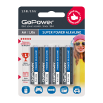 Батарейка LR06 GoPower алкалин пальчик блистер 4шт/00-00015601