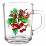 Кружка стекл 0,22л Вишня на ветке Декостек/2007-Д