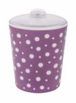 Банка пласт Горошек 2л с крышкой бело-фиолетовый Башпласт/М7730 -