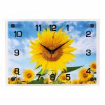 Часы настенные прямоуг 35*25*5см Подсолнух в облаках/2535-305