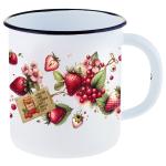 Кружка эмал 1л Ягодки белоснежная Аппетит ПЛТ/1с3с