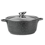 Кастрюля алюм с АП мрамор ст/крышка 6,1л д28см Rio индукц дно п/уп LARA/LR02-206