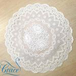 Салфетка ажурная круг 30*30см белый перламутр Grace Лейс LO-0902PU/60593