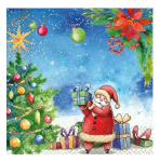 Салфетки бум НГ 33*33см 12шт 3сл Дед Мороз с подарками/94821