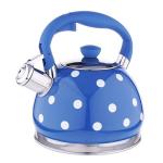 Чайник нерж/сталь со свистком 2л Горошек синий индукция Ветта/847-063
