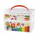 Коробка универс Эконова Арт бокс с ручкой и декором 2секции 24,5*16*16,5см Бытпласт/43123920151 