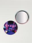 Зеркало карманное метал/стекло круг д7см Город микс/9675315 МИН 5шт