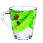 Кружка стекл 0,25л Живая природа Зеленый лист Декостек/1649-Д/Т00011095