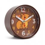 Будильник кварц корпус коричневый Капибара/В7-039