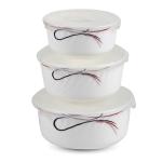 Набор салатников стеклокерам 3шт (0,5+0,8л+1,2л) с пласт крышками Геометрия/15016-3