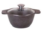 Кастрюля алюм с АП кофейный мрамор ст/крышка 2л Кукмара/кмк22а/Л3589