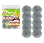 Набор губки д/посуды Умничка 10шт спираль метал Мультипласт/HL-02B