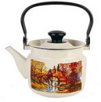 Чайник эмал 2л цилиндр слоновая Старая мельница КМК/42704-102/6-у4см