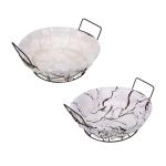 Корзина д/мелочей Селеста круг 21*21*7см металл лён полиэстер 2диз VETTA/414-094