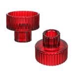 Подсвечник стекл 3,5*6,5*5,2см красный ГЦ/477-157