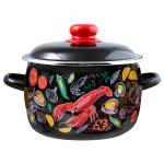 ЛОБСТЕР Кастрюля эмал 4л сфера черн Аппетит ПЛТ/1RC201M