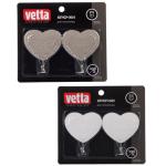 Крючки самокл Сердце 2шт пластик металл 2цв Ветта/478-131