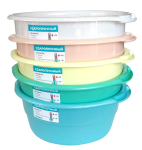 Таз пласт 8л круглый ударопрочный микс Радиан АКЦИЯ