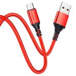 Кабель для зарядки Micro USB 2,1А 1м нейлон оплетка красный СЛ/9088727