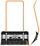 Лопата д/снега движок 80*44*131см на колесиках черная с оц кромкой мет черенком Скрепер Бедуин/0365