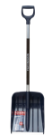 Лопата д/снега 36*45см с оцинк кромкой метал черенок D обр руч темно синяя черенок Фахман/05.002