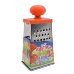 Терка 4-х сторонняя универсальная нерж 11*8,5*22см овощное наполнение пласт ручка КВЦ/КМ02.000.04