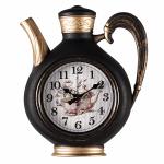 Часы настенные чайник 26,5*24см корпус черный с медью Джой/2622-005