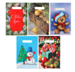 Пакет с вырубной ручкой 20*30см Новый год/КРАТНО 50 ШТ