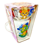 Кружка и салатник стекл НАБОР Ланч (0,250мл/0,25мл) Абвгдейка п/уп/1238-Д