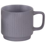 РЕЛЬЕФ Кружка фарфор 0,3л цилиндр серый Аппетит ПЛТ/WWREL300-5