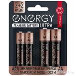 Батарейка алкалиновая Energy Ultra LR6+LR03/4B (АА+ААА) на блистере 2шт мизин 2шт пальч СКР/104981