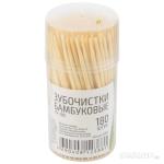 Зубочистки бамбук 180шт в пластик упаковке Рыжий кот СКР/003913 КРАТНО 10шт