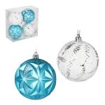 Набор шаров коробка 8см*4шт голубой/белый формовой Сноу Бум ГЦ/373-333