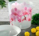 Горшок д/орхидеи с поддон 1,8л декор прозр Башпласт/М1604 (э)