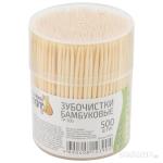 Зубочистки бамбук 500шт в пластик упаковке Рыжий кот СКР/003914 КРАТНО 10шт