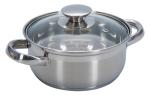 Кастрюля нерж сталь 2,4л д18см стекл крышка Promo РР/94-1003---