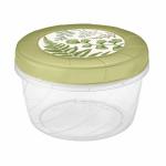 Банка пласт с завинч крышкой 0,6л с декором зеленый Бытпласт/433154709