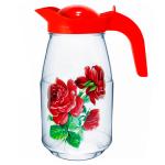 Кувшин стекл 1,5л Роза Декостек/1607-Д/Т00008170 (Б)
