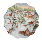 1 ЗИМНИЙ ПЕЙЗАЖ Блюдо стекл 20см ГЦ/820-425