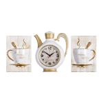 Часы настенные набор чайник 26,5*24см 2 чашки корпус белый с золотом Классика/2622+2-002