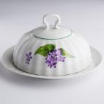 Масленка фарфор 0,5л круглая Сирень ДФЗ/2С0475---