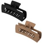 2 Заколка Краб д/волос 10,5см набор 2шт черный бежевый матовые СКР/109187