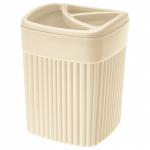 Стакан д/зубных щеток Вельвет 11,9*9*9см 0,65л бежевый Бытпласт/433239507