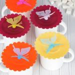 Крышка д/кружки силикон д10,5см Бабочка 3цв ГЦ/891-290