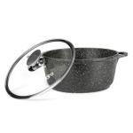 Кастрюля алюм с АП мрамор ст/крышка 4,2л д24см Rio индукц дно п/уп LARA/LR02-204